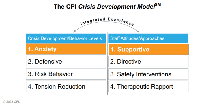 Crisis violent behavior defensive anxiety