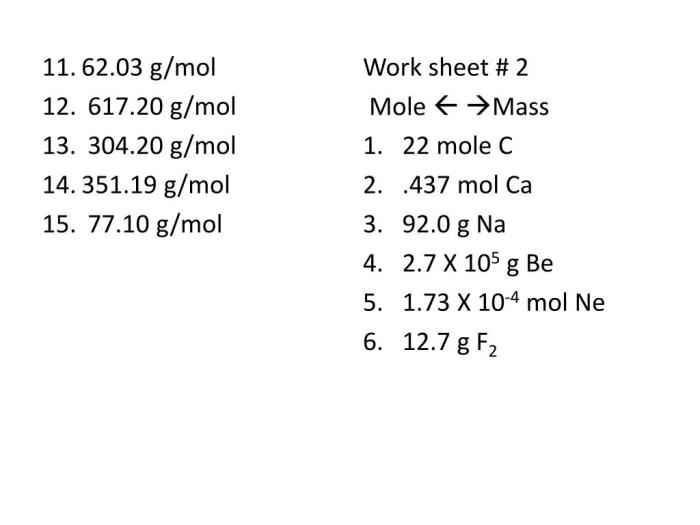 Gram formula mass worksheet answers